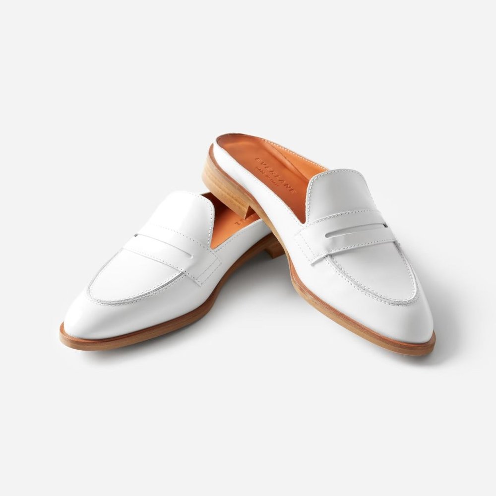 Everlane The Modern Penny Loafer Mule Slip On in White New Womens